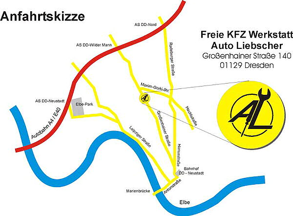 Freie Werkstatt - Auto Liebscher Meisterbetrieb Trabant IFA-Service Autoglasmontage Fahrzeugvermittlung gebrauchte Fahrzeuge Folienbeschichtung Sonnenschutzfolien Dresden in Sachsen KFZ Meisterbetrieb seit 1970 Serviceangebote Unfallinstandsetzung Karosserieschäden, Haftpflicht & Kasko - Komplettabwicklung mit der Versicherung Karosserieteile Karosserie Lackierservice Kostenvoranschlag Hauptuntersuchung/Abgasuntersuchung durch Dekra und FSP Gutachtervermittlung bei Haftpflichtschäden Mietwagenvermittlung Öl Motorenöl Getriebeöl Servoöl
kfz-werkstatt-anfahrt.jpg